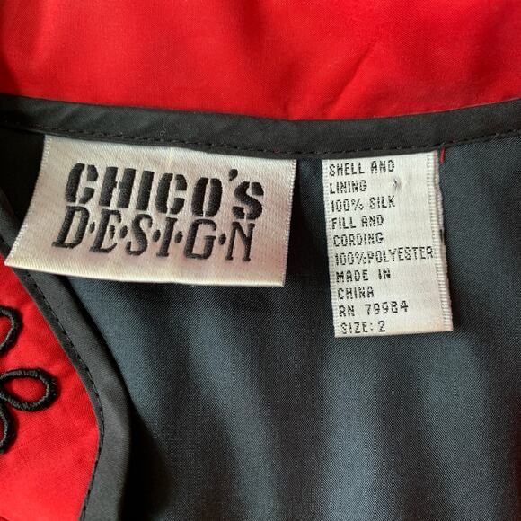 Chico's Design 100% silk embroidered jacket size L. - Picture 5 of 8